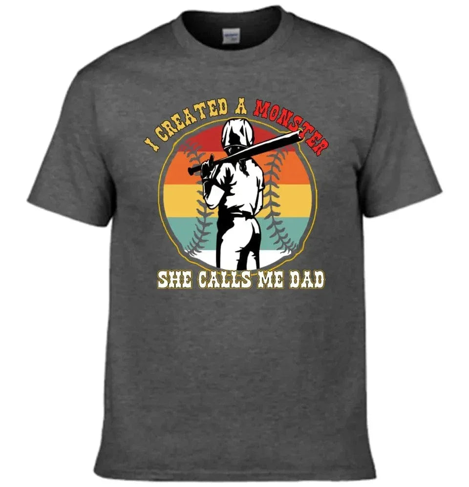 Softball T-Shirt, I Created a Monster Called My Dad, Gift for Kids, Gift for Softball Lovers - Joliny