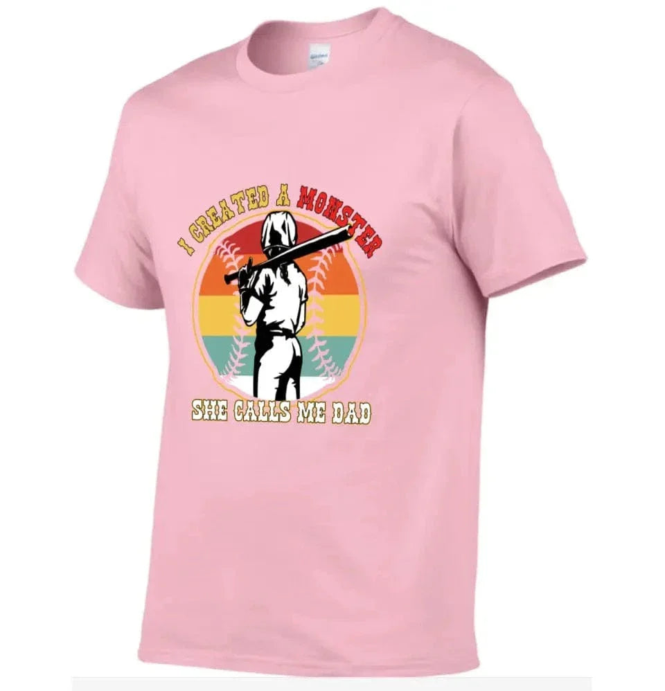 Softball T-Shirt, I Created a Monster Called My Dad, Gift for Kids, Gift for Softball Lovers - Joliny