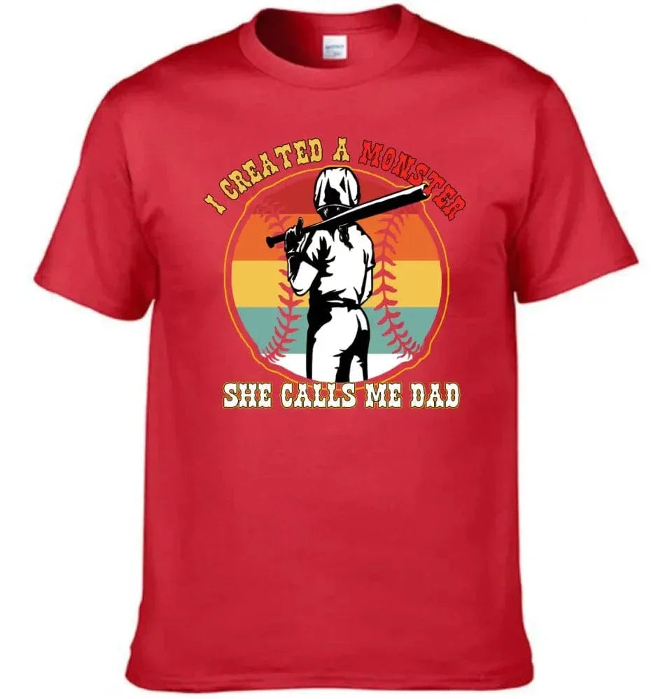 Softball T-Shirt, I Created a Monster Called My Dad, Gift for Kids, Gift for Softball Lovers - Joliny
