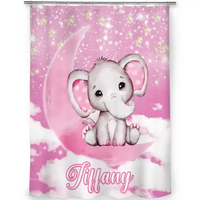 Starlet Elephant Name Custom Shower Curtain - Bathroom Decorating - Joliny