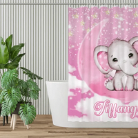 Starlet Elephant Name Custom Shower Curtain - Bathroom Decorating - Joliny