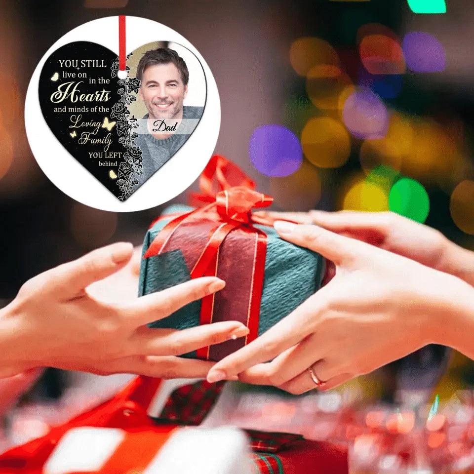 Still In Our Hearts - Personalized Custom Photo Christmas Memorial Acrylic Ornament - Joliny