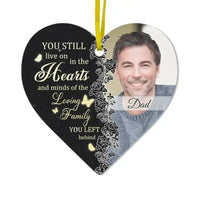 Still In Our Hearts - Personalized Custom Photo Christmas Memorial Acrylic Ornament - Joliny