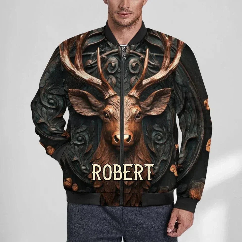 Hunting Themed Custom Jackets - Personalized Name Engraved Jackets - As Gifts For Friends, Hunting Enthusiasts, Co-Workers - Joliny