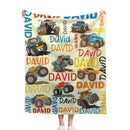 Monster Trucks Cars Motorcycles Collection - Customized Kids Name Blanket - Joliny