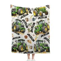 Monster Trucks Cars Motorcycles Collection - Customized Kids Name Blanket - Joliny