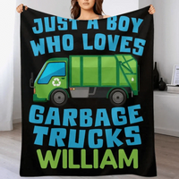 Monster Trucks Cars Motorcycles Collection - Customized Kids Name Blanket - Joliny