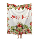 Strawberry Name Customized Blanket Gift for Girls - Joliny