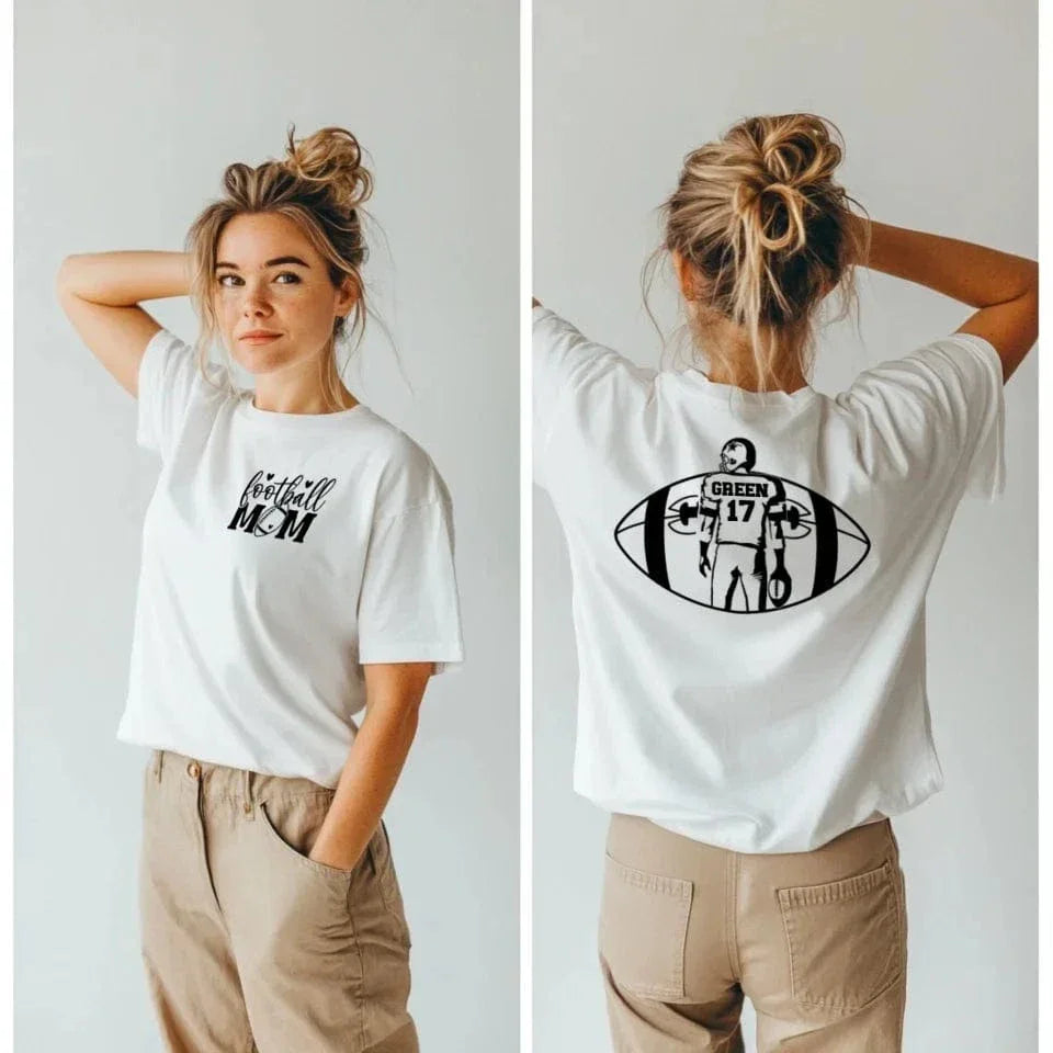 Support Football - Personalised Matchday 2 Sided T-Shirt - A Gift For Mom