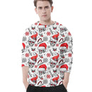 Christmas Themed Clothing - Skull Printed Clothing With Christmas Hat Personalized With Name - A Gift For Yourself,Family,Friend,Colleagues - Joliny