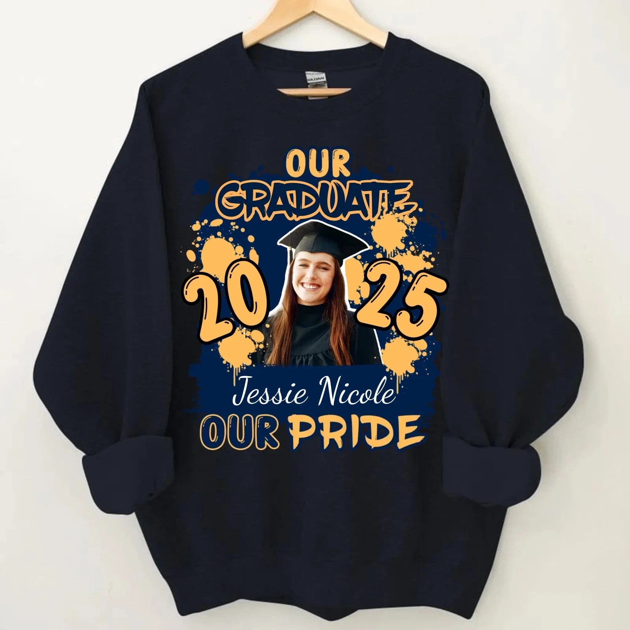 Custom Graduation Season T-Shirt - Personalized Graduation Apparel with Photo, Name and Year - Memorial Gifts for Students, Grandchildren, Siblings - Joliny