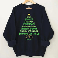 Customized Jesus-themed Text Apparel - Personalized Name Christmas Tree Shape Text Printed Costume - A Gift For Disciples Of Jesus,Yourself,Friend - Joliny