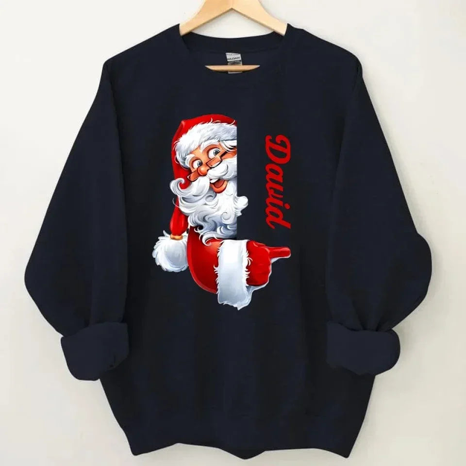 Santa Claus Pattern Customized Clothing - Couple's Clothes With Personalized Names, Group Apparel, Family Apparel - A Gift For Friend,Family,Other Half - Joliny