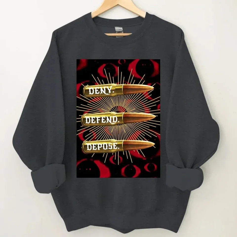 Deny,Defend and Depose Themed Bullet Pattern Clothing - A Gift For Friend,Family,Colleagues,Fellow Student,Roommates - Joliny