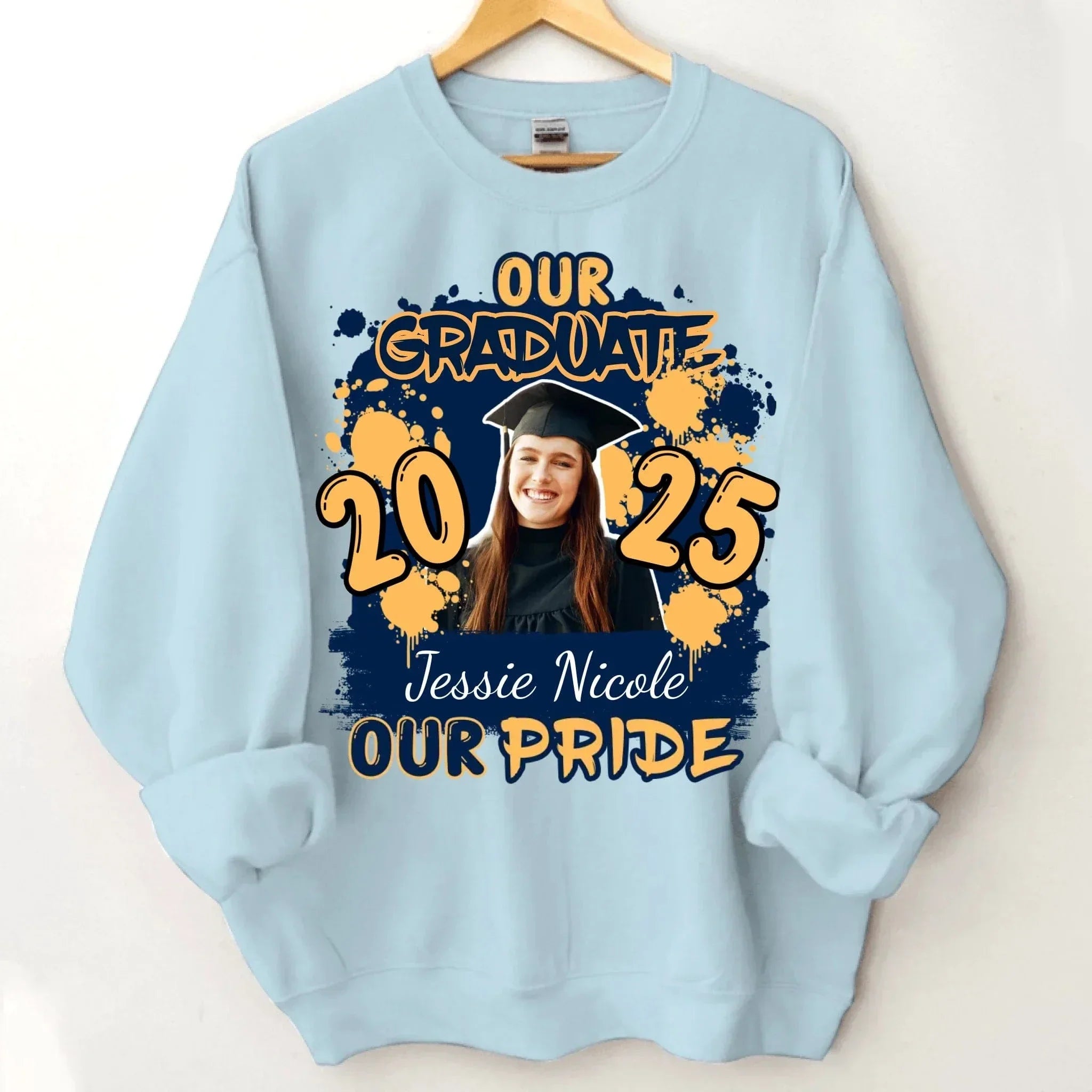 Custom Graduation Season T-Shirt - Personalized Graduation Apparel with Photo, Name and Year - Memorial Gifts for Students, Grandchildren, Siblings - Joliny