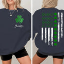 St. Patrick'S Day Flag Shamrock Personalized Name Custom Printed T-Shirt Sweatshirt - Gift For Family, Friends And Loved Ones - Joliny