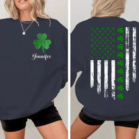 St. Patrick'S Day Flag Shamrock Personalized Name Custom Printed T-Shirt Sweatshirt - Gift For Family, Friends And Loved Ones - Joliny