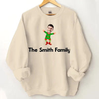 Customized Christmas Style Elf Costumes - Personalized Family Name And Photo Clothes - A Gift For Family,Team - Joliny