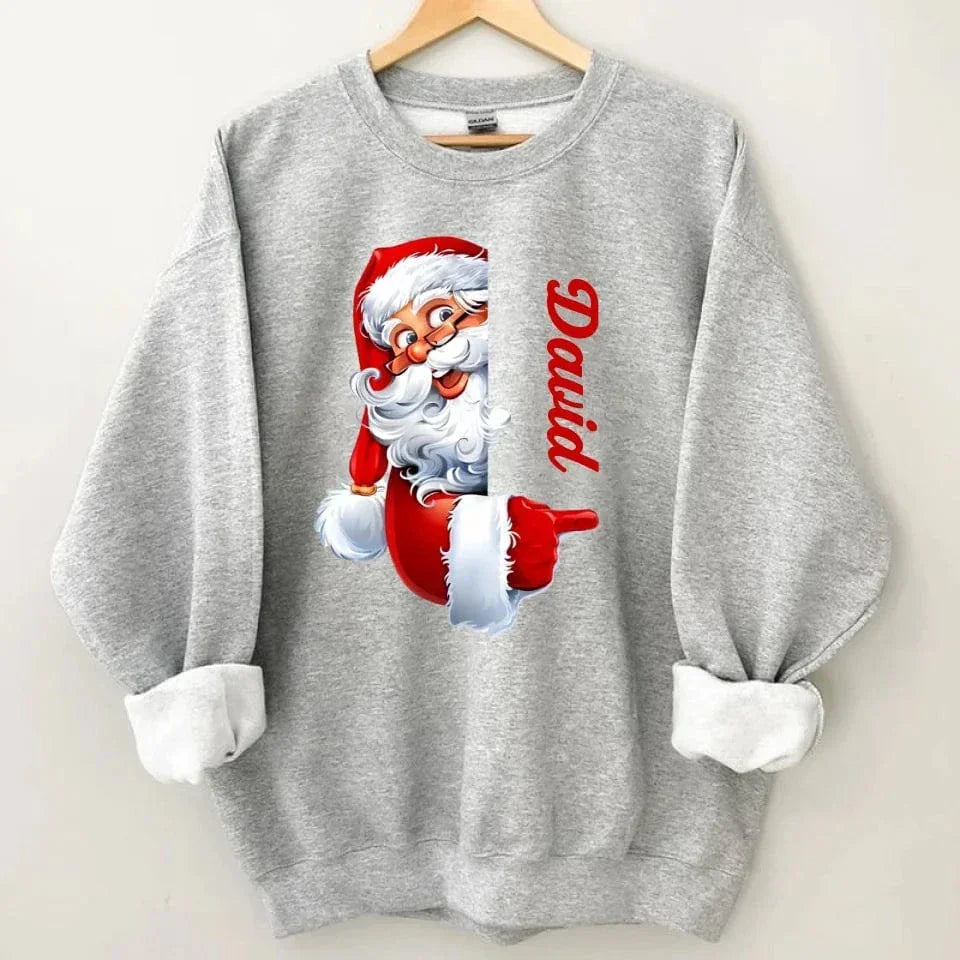 Santa Claus Pattern Customized Clothing - Couple's Clothes With Personalized Names, Group Apparel, Family Apparel - A Gift For Friend,Family,Other Half - Joliny