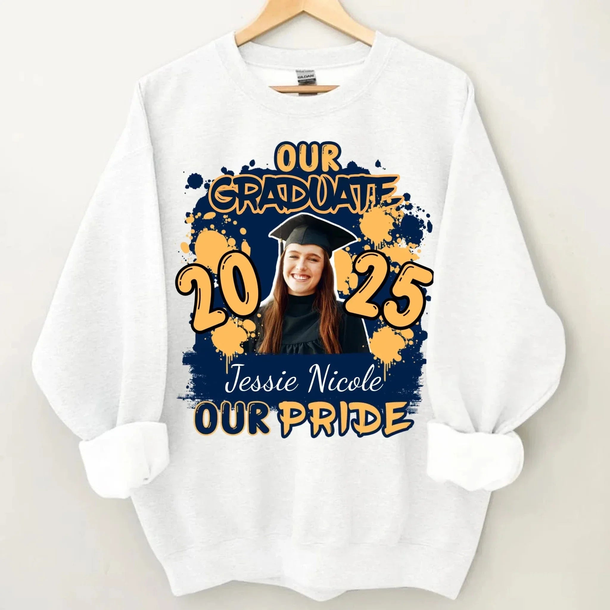 Custom Graduation Season T-Shirt - Personalized Graduation Apparel with Photo, Name and Year - Memorial Gifts for Students, Grandchildren, Siblings - Joliny