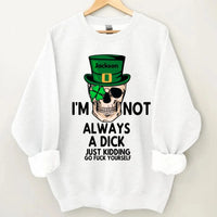 Customized St. Patrick's Day T-shirt - Personalized Name St. Patrick's Day Themed Skull Printed Clothes - A Gift For Friend,Family,Holiday Enthusiasts - Joliny