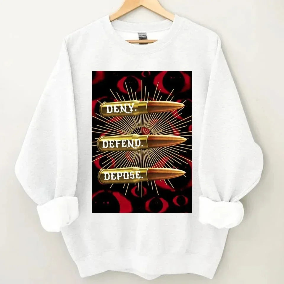 Deny,Defend and Depose Themed Bullet Pattern Clothing - A Gift For Friend,Family,Colleagues,Fellow Student,Roommates - Joliny