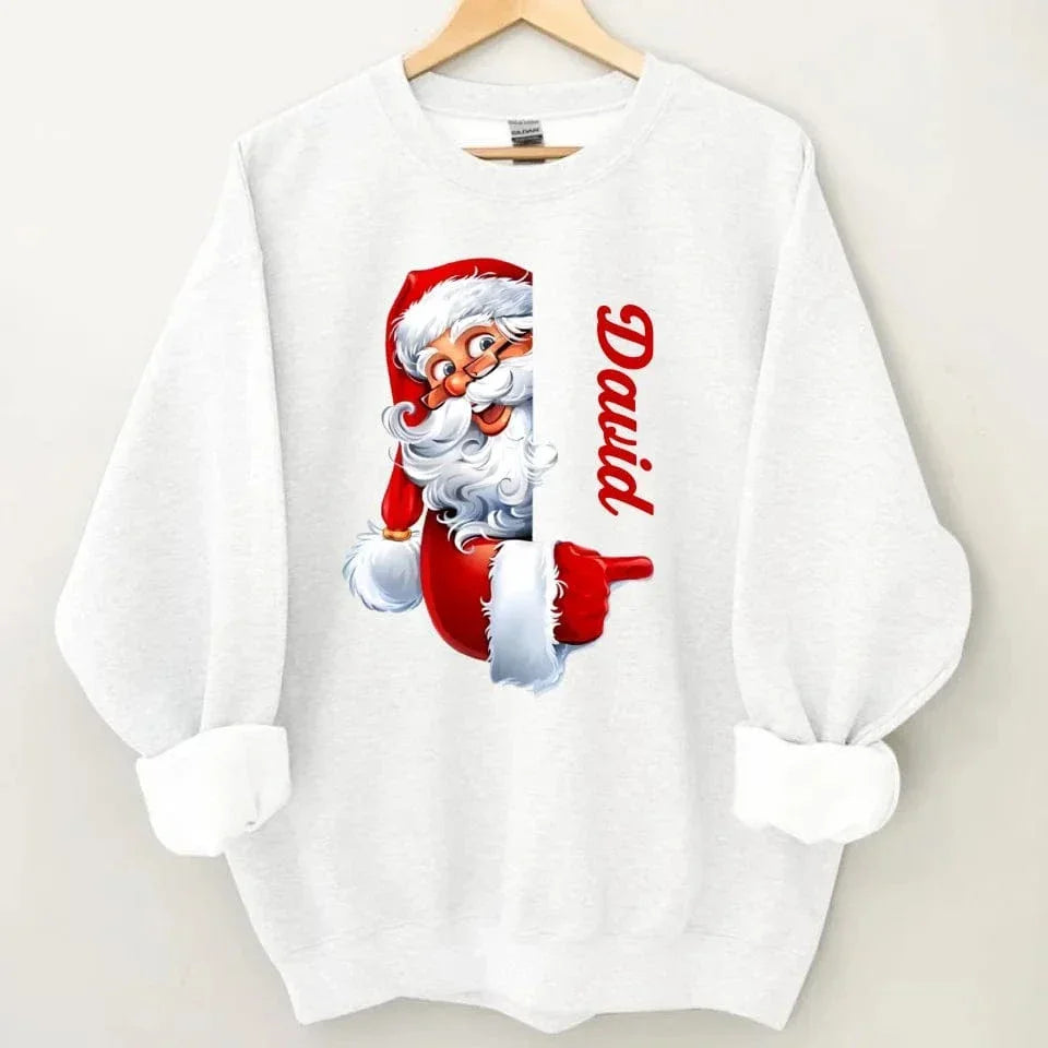 Santa Claus Pattern Customized Clothing - Couple's Clothes With Personalized Names, Group Apparel, Family Apparel - A Gift For Friend,Family,Other Half - Joliny