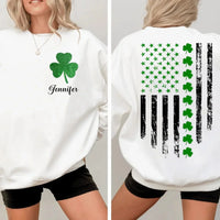 St. Patrick'S Day Flag Shamrock Personalized Name Custom Printed T-Shirt Sweatshirt - Gift For Family, Friends And Loved Ones - Joliny