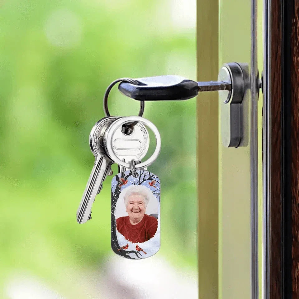 Sympathy Gift Memorial Personalized Custom Photo Keychain - Carry You With Me Until I See You Again
