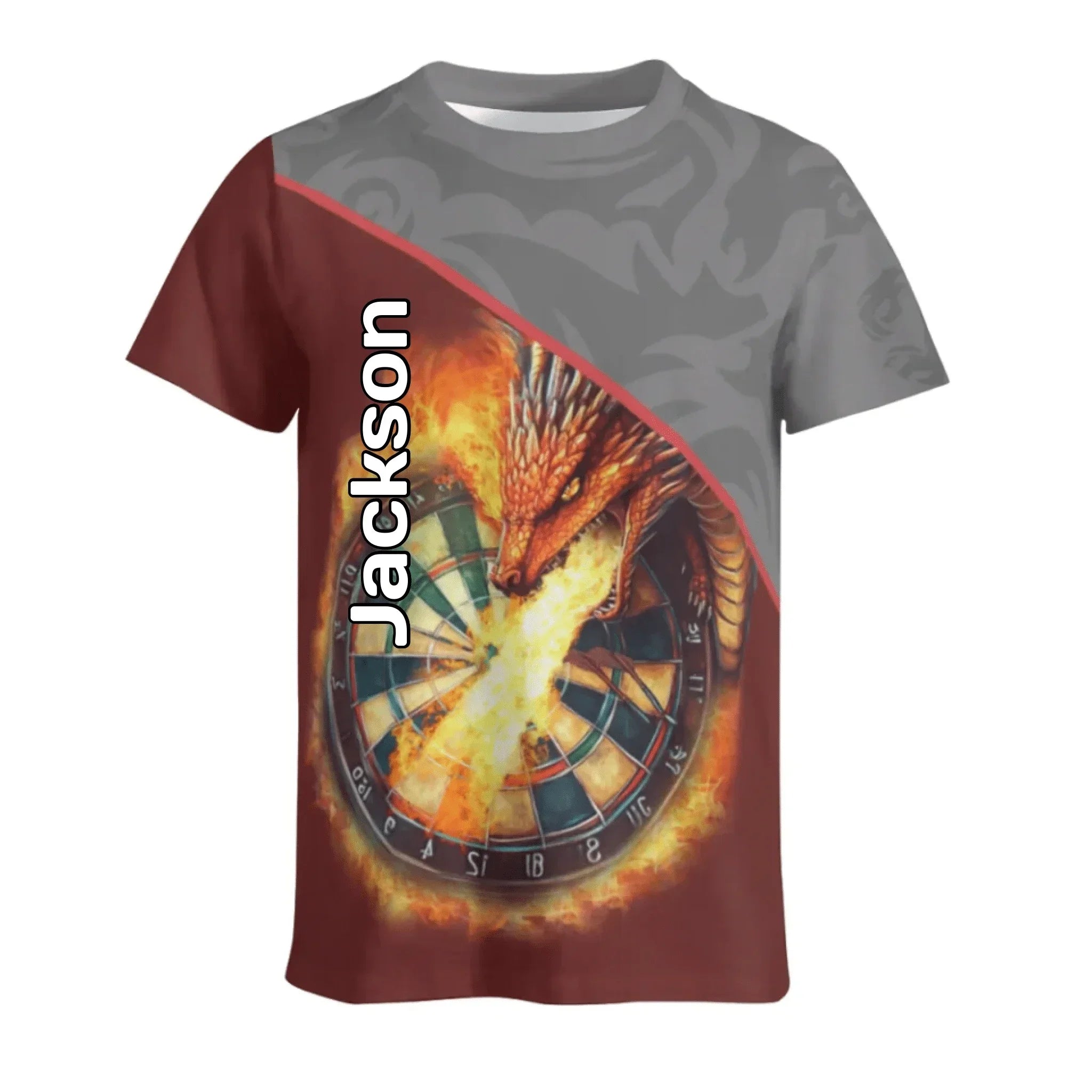 Customized Dragon Pattern T-shirt - Personalized Name Fire Breathing Dragon Clothes - A Gift For Dragon Enthusiasts,Friends,Family - Joliny