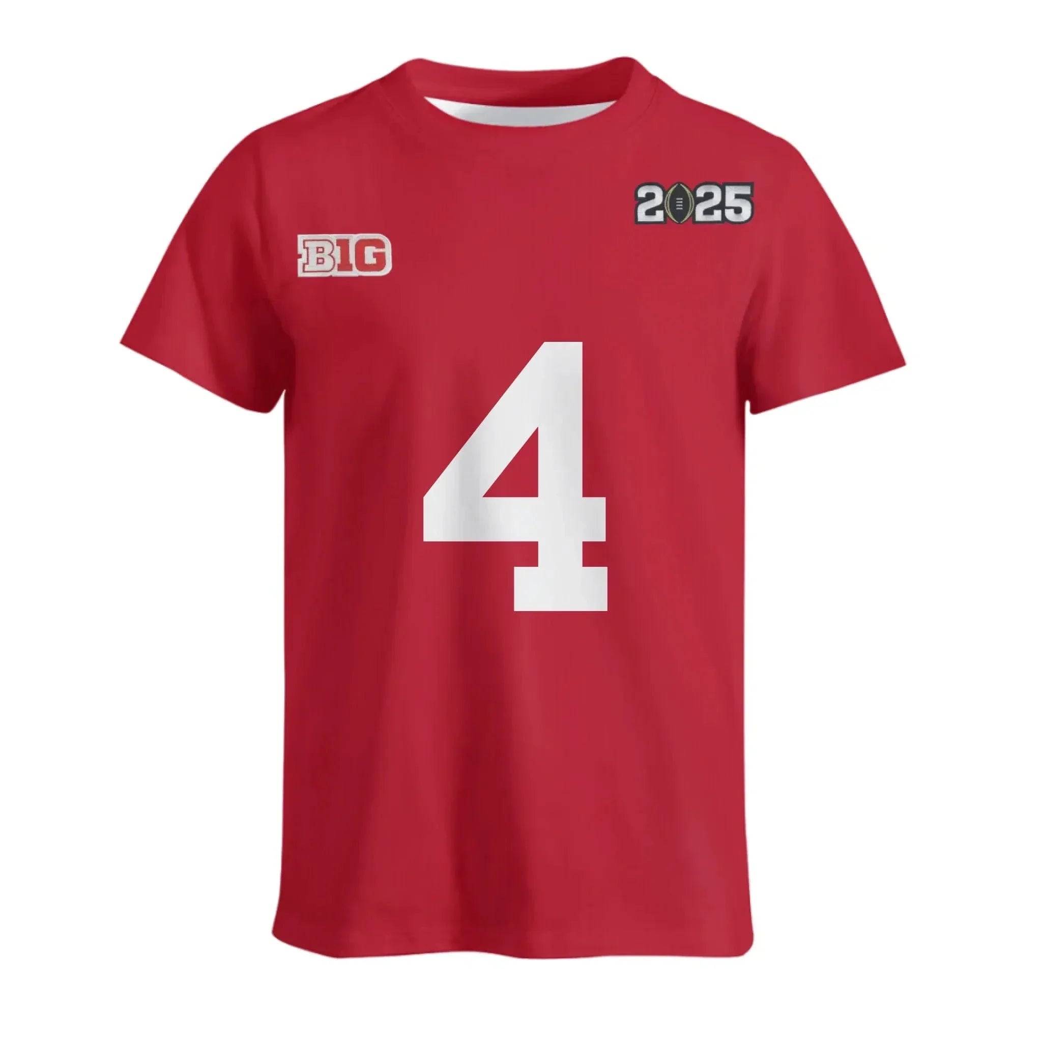 Football Themed T-shirt - CFP Final Patch 2025 Apparel with Personalized Numbers - A Gift For Players,Football Lovers