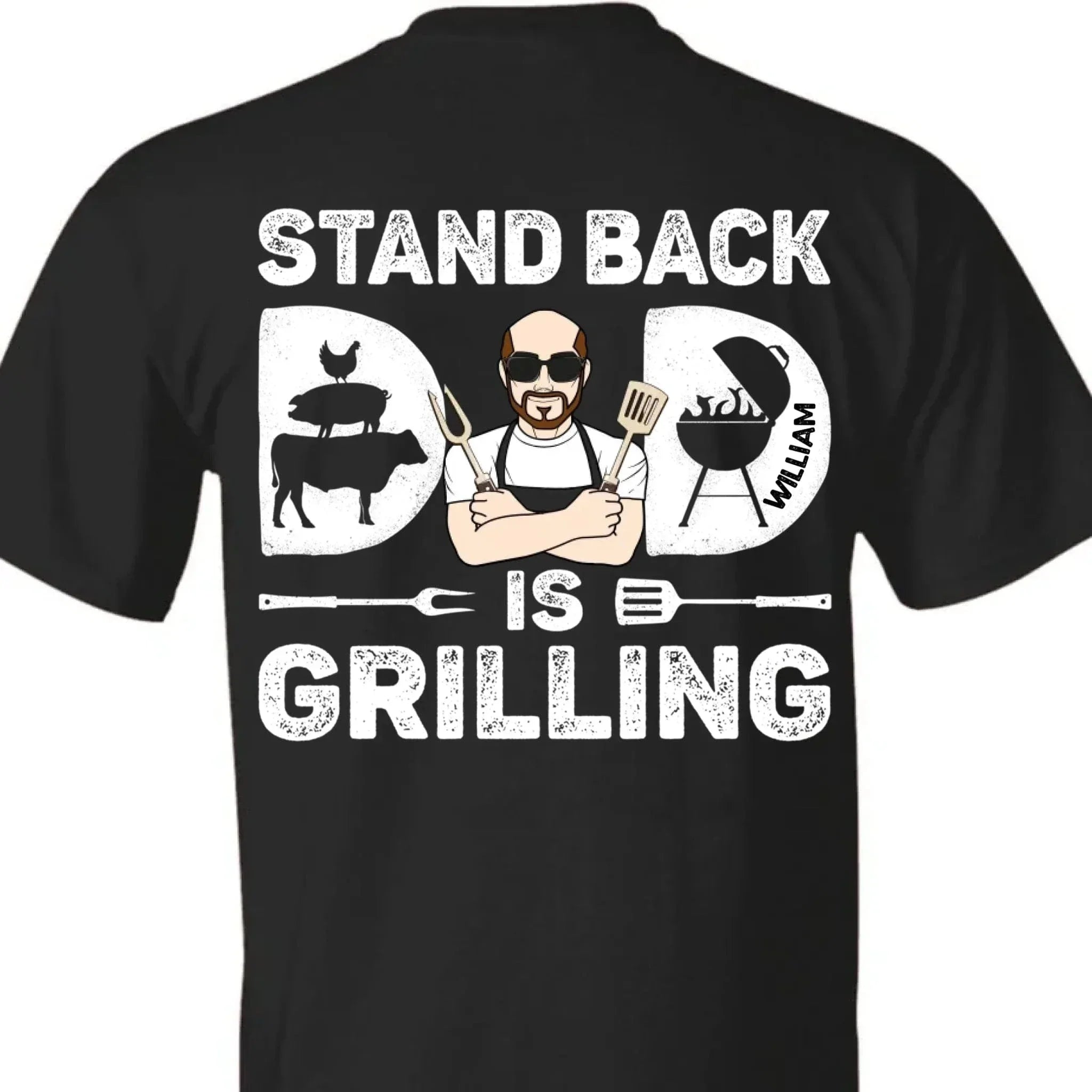 Customized Barbecue-themed Clothing - Personalized Character Images and Name - Unique Gift For Dad