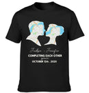 Customized Couple T-shirt - Personalized Name,Date,Map Location Silhouette Couple's Clothing - A Gift For Boyfriend,Girlfriend,Husband,Wife,Anniversary - Joliny