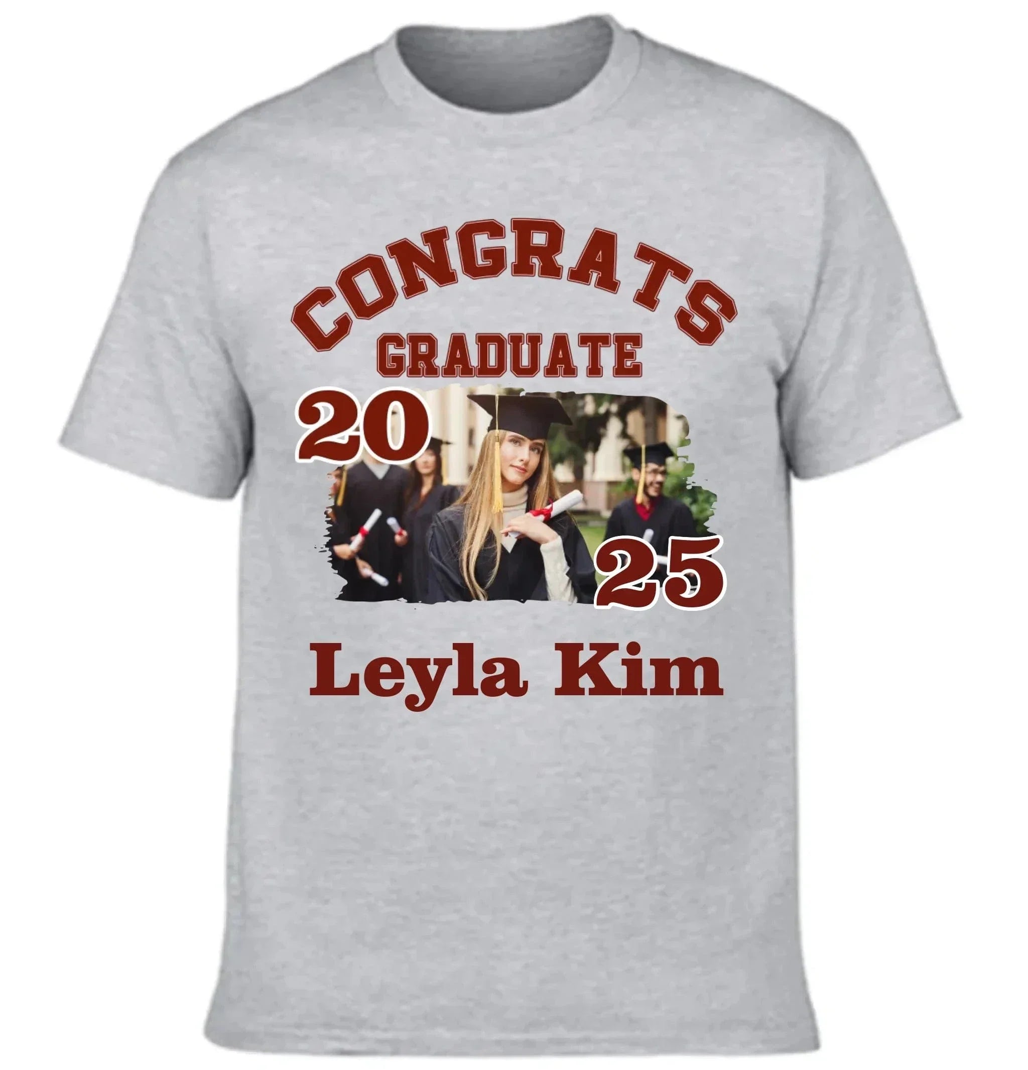 Customized Graduation T-shirts - Fashionable Clothing with Personalized Names, Photos and Years - Gift For Family,Graduate,Grandchildren