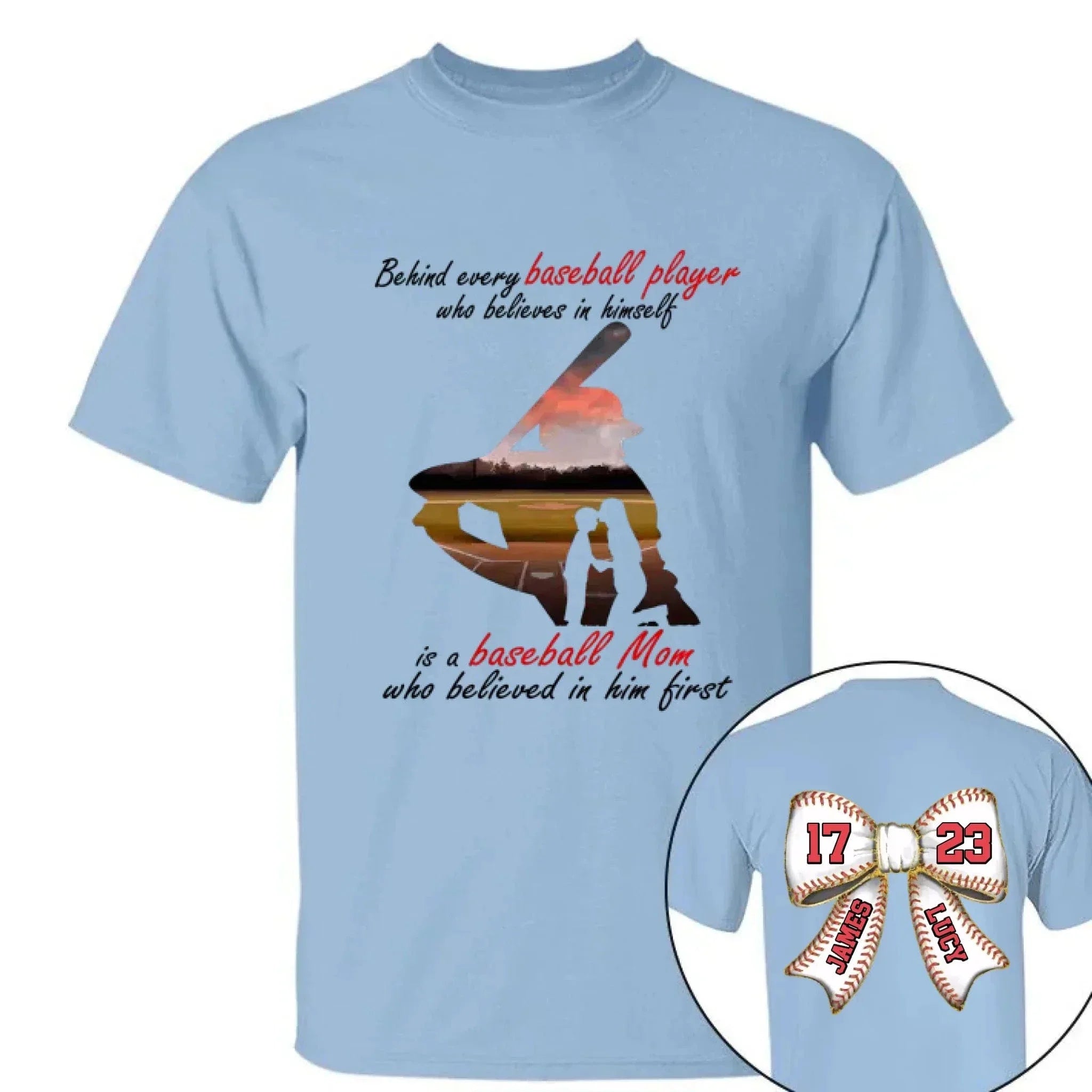 Customed Baseball T-Shirt - Personalised Baseball Themed Apparel with Themes,Numbers and Names - Gifts for Family,Children,Baseball Lovers