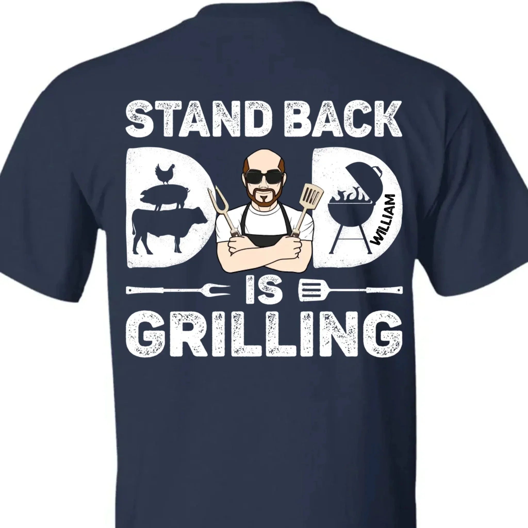Customized Barbecue-themed Clothing - Personalized Character Images and Name - Unique Gift For Dad