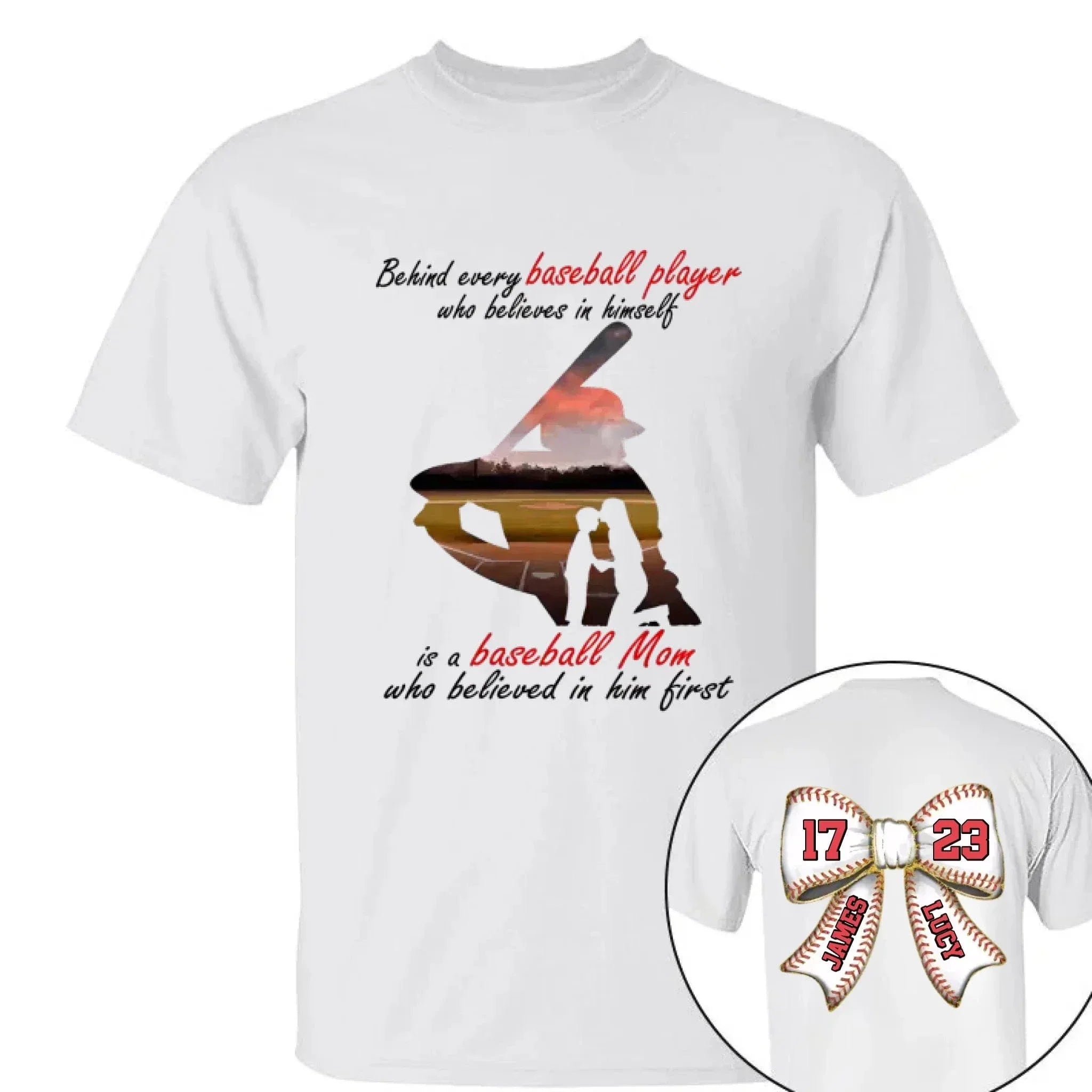 Customed Baseball T-Shirt - Personalised Baseball Themed Apparel with Themes,Numbers and Names - Gifts for Family,Children,Baseball Lovers