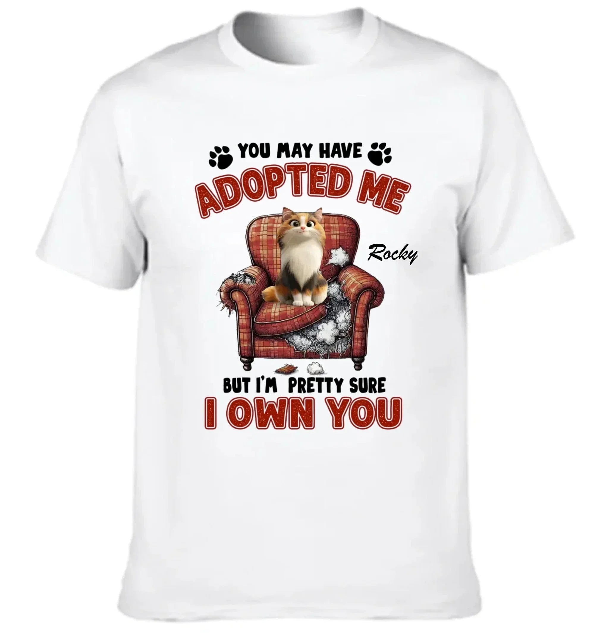 Customized Cat Themed T-Shirt - Personalized Cat Owner Clothing with Cat and Cat's Name - A Gift For Cat Owners,Cat Lovers