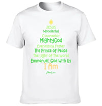 Customized Jesus-themed Text Apparel - Personalized Name Christmas Tree Shape Text Printed Costume - A Gift For Disciples Of Jesus,Yourself,Friend - Joliny