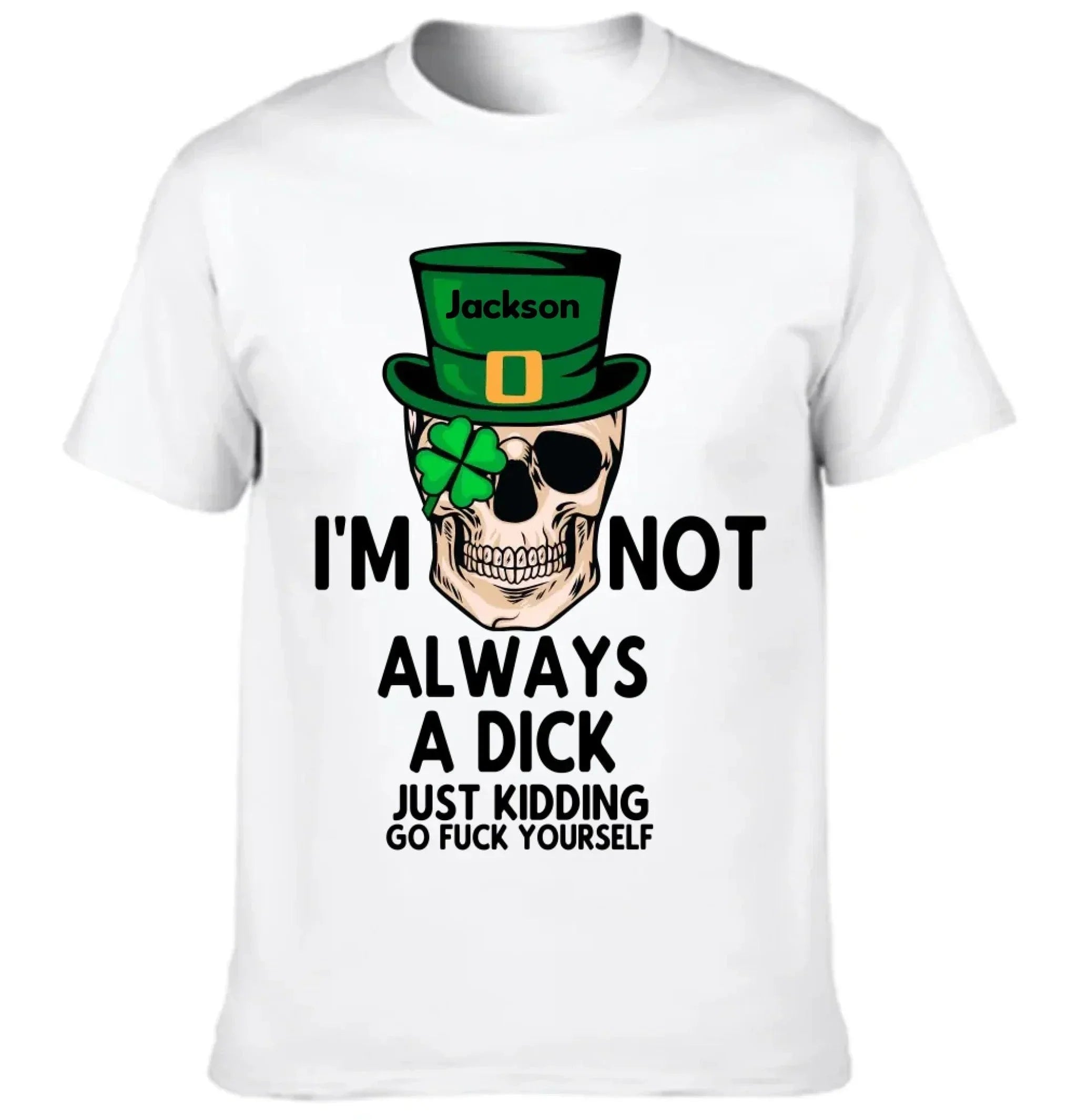 Customized St. Patrick's Day T-shirt - Personalized Name St. Patrick's Day Themed Skull Printed Clothes - A Gift For Friend,Family,Holiday Enthusiasts - Joliny