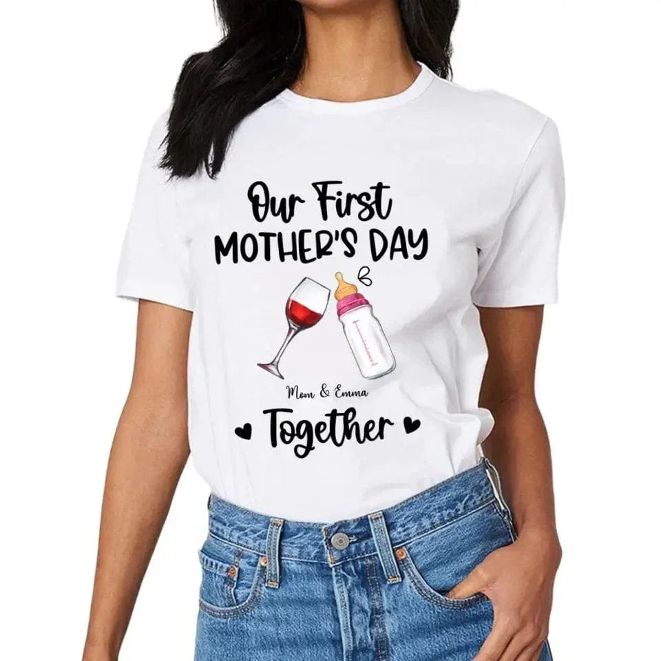 Personalized Baby Onesie/ T-shirt - Mother's Day Gift Idea For Baby/Mom - Our First Mother's Day Together - Joliny