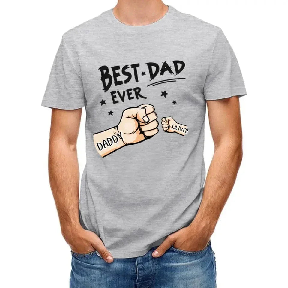 The Best Dad Ever - Family Personalized Custom Unisex T-shirt - Father's Day, Birthday Gift For Dad - Joliny