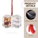 The Love Of A family Is Life's Greatest Blessing - Personalized Custom Benelux Shaped Photo Christmas Ornament - Joliny