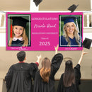 Then And Now Graduate Personalized Photo Banner, Party Supplies - Joliny