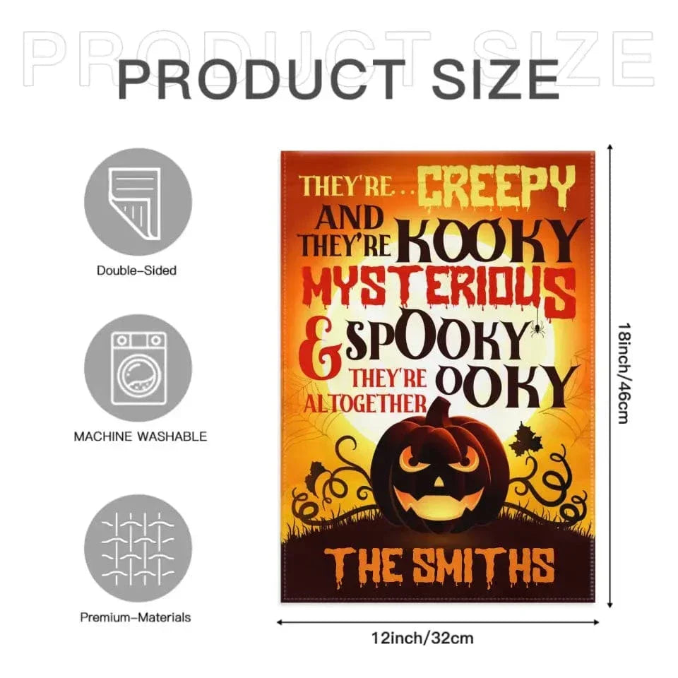 There're Creepy And There're Kooky - Personalized Funny Cat Flag, Halloween Ideas. - Joliny