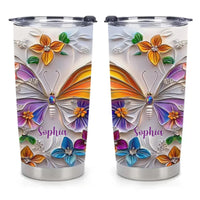 Customised Butterfly Themed Mugs - Personalised Name Gorgeous Butterfly Print Decorative Mugs - A Gift For Family,Friend,Sister,BFF,Butterfly Lovers - Joliny