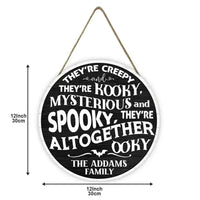 They're Creepy, They're Kooky - Family Personalized Custom Round Shaped Home Decor Wood Sign - Halloween Gift For Family Members - Joliny
