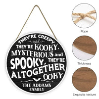 They're Creepy, They're Kooky - Family Personalized Custom Round Shaped Home Decor Wood Sign - Halloween Gift For Family Members - Joliny