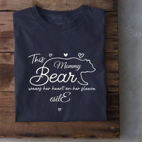 This mama bear prints her heart on clothing - Family Personalized Unisex T-Shirt, Gift for Mom - Joliny