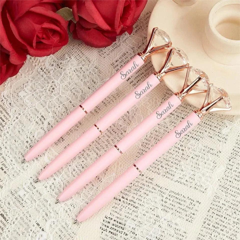 Personalized Metal Ballpoint Pen With Diamond, Suitable for Office Supplies Or Gifts for Women - Joliny